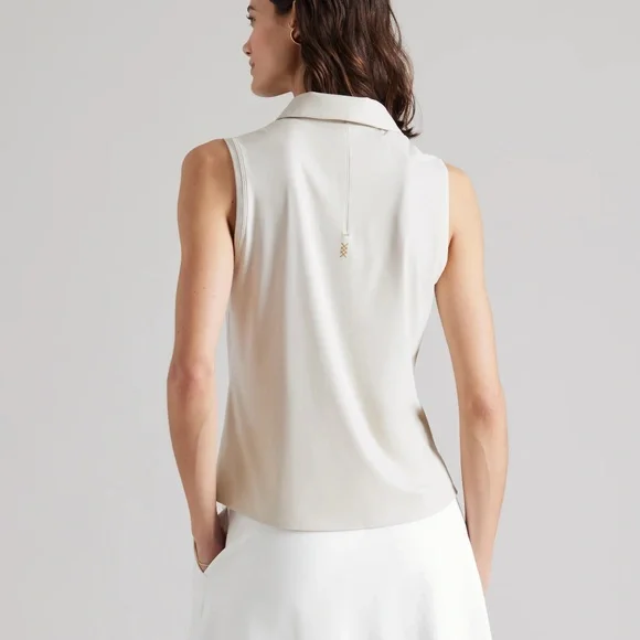 NWT Rhone Course to Court Sleeveless Polo in Sand XS UPF 50+ - Picture 3 of 11